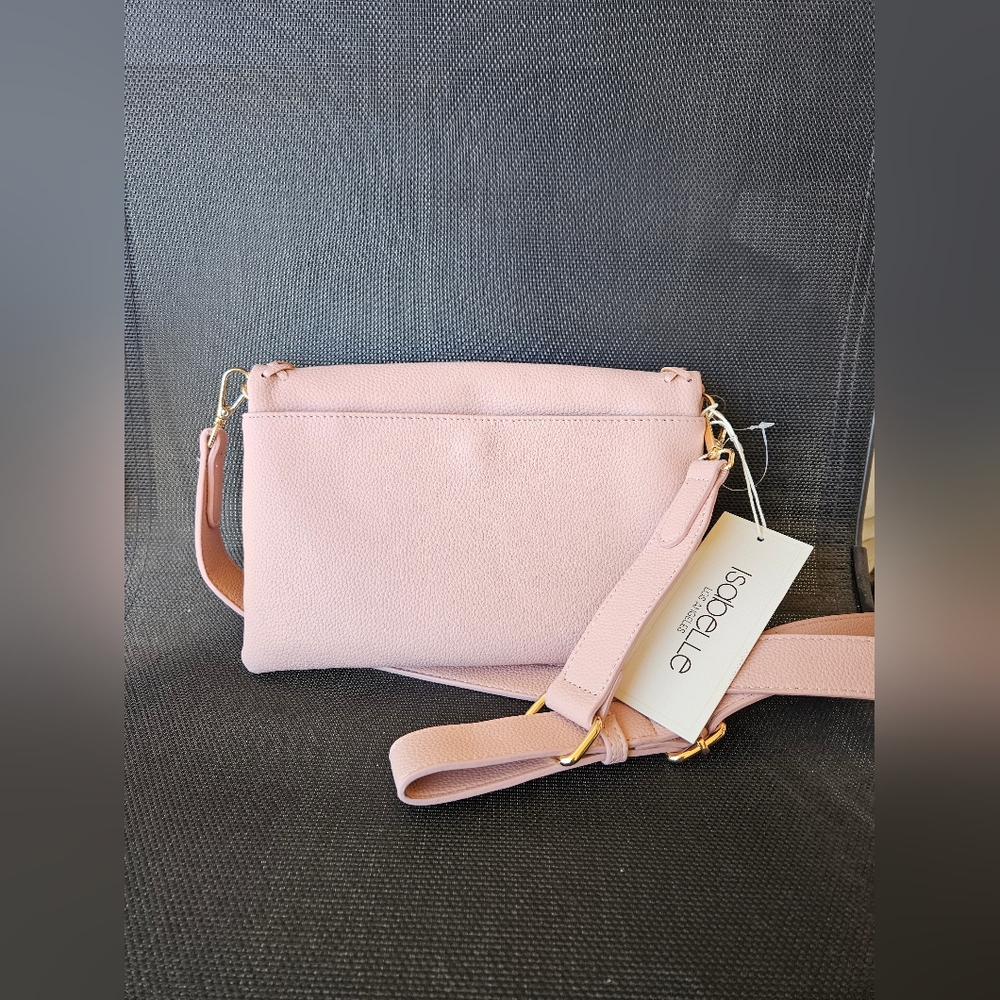 Isabelle Los Angeles Pink Leather Clutch Crossbody Bag - Picture 3 of 8